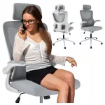 Hall ergonoomiline kontoritool reguleeritava pea- ja k&auml;etugedega