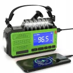 P&auml;ikesetoitega h&auml;daolukorra FM/AM raadio 10000mAh roheline SOS-signaali ja mobiilse toitega
