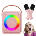 Bluetooth karaoke s&uuml;steem, 5 valgustusrežiimi, 2 juhtmevaba mikrofoni