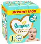 M&auml;hkmed Pampers Premium Care 1, 2-5 kg, 312 tk