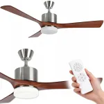Lagi ventilaator ELEGANT LED DC Wood 132 cm, puldist juhitav, lamp