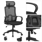 Kontoritool ergonoomiline must, p&ouml;&ouml;rlev