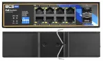 BCS-B-ISP08G-2SFP v&otilde;rgul&uuml;liti, 8 PoE porti, 1Gbps, 2 SFP uplinki, 250W, DIN paigaldus