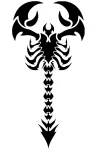 Taustata kleebis autole v&otilde;i mootorrattale SKORPION tribal, 21 x 10,4 cm