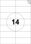 Valged kleepsud, A4, 100 lehte, 14 tk lehel, 105x42,4 mm
