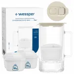 Wessper D4 BOROSILICATE MINI 2 l klaasist veekann 5 filtriga