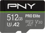PNY PRO Elite 512 GB Class 10 UHS-I/U3 A2 V30 MicroSDXC kaart