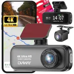 4K videoregistraator auto GPS-i ja tagumise HDR-kaameraga, WiFi, PRO
