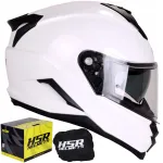 Motorratta kiiver HSR HS983, valge l&auml;ikiv, Pinlock 22.06 s&uuml;steemiga