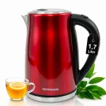 BERGMANN elektriline veekeetja, 1,7 l, 2200 W, roostevaba teras, punane