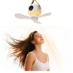 Kaasaskantav ventilaator LED lambiga ja kaugjuhtimispuldiga telgile