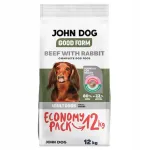 John Dog Good Form kuivtoit v&auml;ikestele koertele veise- ja j&auml;neselihaga, 12 kg