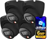 V&auml;listingimuste IP-kaamerate komplekt Dahua 6MP IPC-HDW1639T-A-IL, mustad, Dual Light, 4 tk