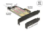 PCIe x4 kaart 1x M.2 Key B ja 1x NVMe M.2 Key M, madala profiiliga, Delock 89630
