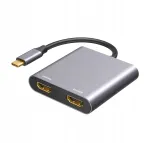 USB-C HUB pesakeskus, 2 HDMI 4K (3840&times;2160 60Hz), Plug and Play