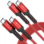 JSAUX USB C kaabel, 100W, 5A, 2 m, punutud, iPhone, Samsung, iPad