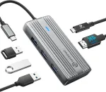 USB-C 5-pordiline hub, 4K HDMI, PD 60W, USB 3.0 ja 2x USB 2.0, s&uuml;learvutitele