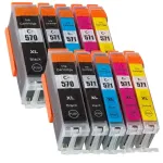 Tindikassettid CANON PGi570 XL, 10 tk, sobivad PIXMA MG5750, MG6850, MG7750 printeritele