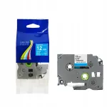 Brother TZe-535 kleepuv teip, 12 mm, 8 m, sinine valgete t&auml;htedega