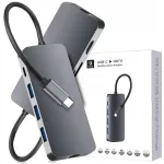 USB-C jagaja ALGY, 3&times; USB, RJ45, HDMI 4K, MacBook Pro-le