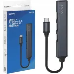 USB-C jaotur SAVIO AK-71, 3 x USB-A 2.0, 1 x USB-A 3.1 Gen 1 5Gbps, hall