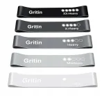 Fitness vastupidavuspaelte komplekt Gritin, 5 tk, hall-must
