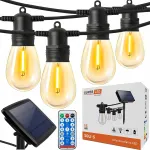 15 m p&auml;ikesepaneeliga LED girliand 15 x E27 LED filamendiga SuperLED