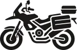 Auto kleebis &bdquo;Tourist Motorcycle&ldquo; pagasitega, 12 x 18,1 cm
