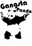 Auto kleebis taustata GANGSTA PANDA WITH GUNS, 15 x 12,2 cm
