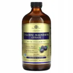 Klarne Solgar kaltsiumi ja magneesiumi tsitraat koos D3-vitamiiniga, mustikamaitseline, 473 ml