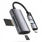 Sounix SD MicroSD USB 3.0 USB-C kaartide lugeja, alumiinium