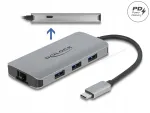 Delock 63252 USB jagaja 4 pordiga, Gigabit LAN, PD, USB 3.2 Gen 1 (5 Gbps)