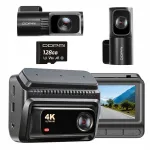 DDPAI Z60T 4K HDR GPS WiFi 128GB eesmine, tagumine ja sisemine kaamera