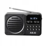 Kaasaskantav raadio AKAI must retro AM/FM