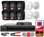 6 IP kameras HiLook by Hikvision PoE v&auml;lisvalve komplekt 6MPx