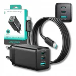 65W GaN laadija 2x USB-C koos 100W USB-C kaabliga