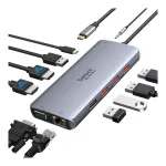 USB-C dokipesa s&uuml;learvutile, 2 HDMI (4K), USB3.1, Ethernet, PD87W