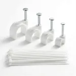 Juhtmete klambrid 4/6/8/10 mm valged plastist, 400 tk