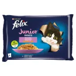 Felix Junior m&auml;rg kassitoit (kana, l&otilde;he) 4x85 g kotikesed