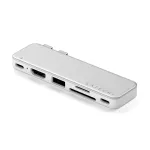 USB-C jagaja Satechi HDMI 4K, SD kaardilugeja ja 45W PD-ga, h&otilde;bedane
