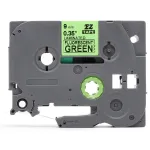 Iseliimuv lint Brother P-touch TZE-D21, 9 mm, roheline, 8 m