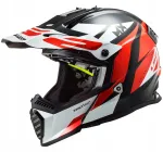 Motorratturi kiiver LS2 MX437 FAST EVO STRIKE, must/valge/punane, XXL suurus