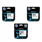 HP 305 tindikomplekt: 2 v&auml;rvilist 3YM60AE ja 1 must 3YM61AE