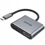Unitek D1049A USB-C adapter HDMI 2.0, VGA, USB-A ja 100W PD
