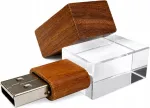 32GB klaasist USB m&auml;lupulk LED valgusega kingiks ristimiseks v&otilde;i pulmadeks