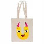 Laste puuvillane liivakarva ECO BAG kott t&auml;hega U ja monster TT_489