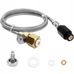 Adapter W21.8 liitmikuga ja terasvoolik SodaStream Quick Connect CO2-le