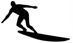 Kleebis autole, mootorrattale v&otilde;i kiivrile SURFER, 8 x 13,4 cm, taustata