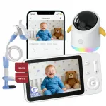 NANNY HOME WiFi p&ouml;&ouml;ratav j&auml;lgimiskaamera automaatse j&auml;lgimise ja 4x suumiga, hoidikuga