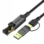 RJ45 CAT8 v&otilde;rgukaart, USB-C, USB 3.0 gigabit